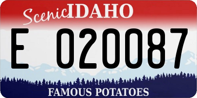 ID license plate E020087