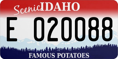 ID license plate E020088