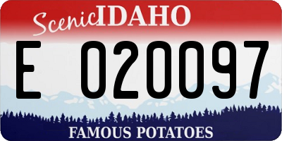 ID license plate E020097