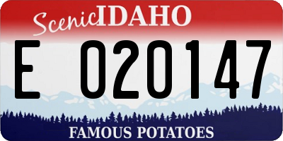 ID license plate E020147