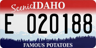 ID license plate E020188