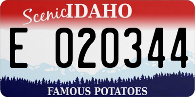 ID license plate E020344