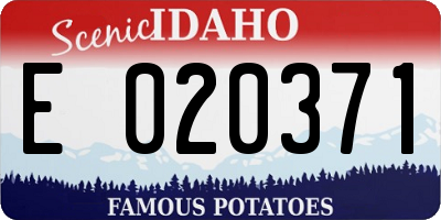 ID license plate E020371