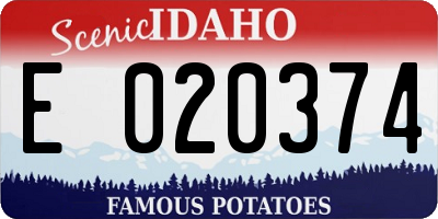 ID license plate E020374