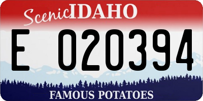 ID license plate E020394