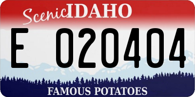 ID license plate E020404