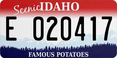 ID license plate E020417