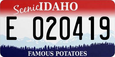 ID license plate E020419