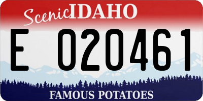 ID license plate E020461