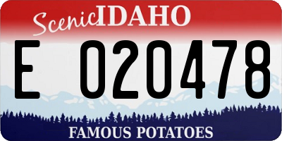 ID license plate E020478