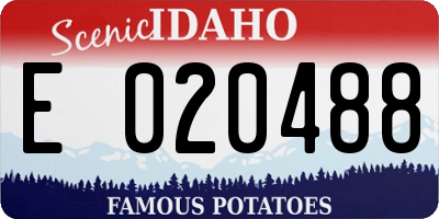 ID license plate E020488