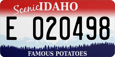 ID license plate E020498