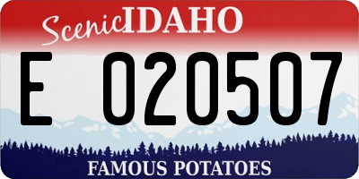 ID license plate E020507