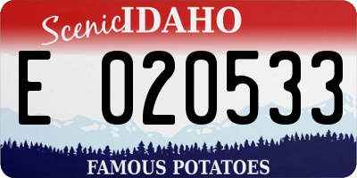 ID license plate E020533