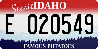 ID license plate E020549