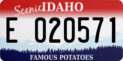 ID license plate E020571
