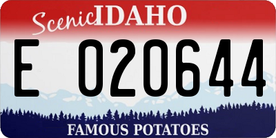 ID license plate E020644