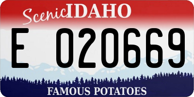 ID license plate E020669