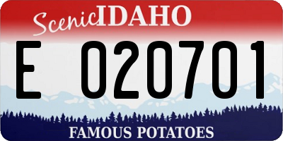 ID license plate E020701
