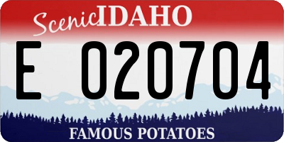 ID license plate E020704