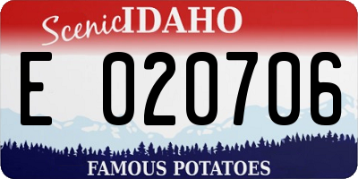 ID license plate E020706