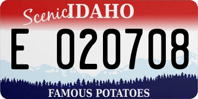 ID license plate E020708