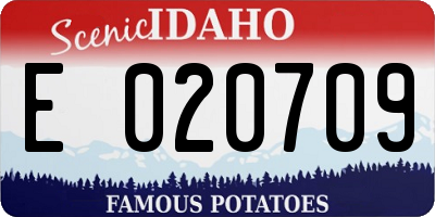 ID license plate E020709