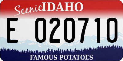 ID license plate E020710