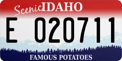 ID license plate E020711