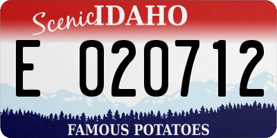 ID license plate E020712