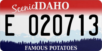 ID license plate E020713