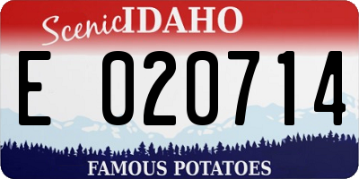 ID license plate E020714