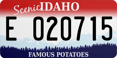 ID license plate E020715