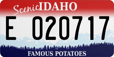 ID license plate E020717