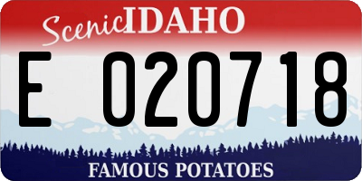 ID license plate E020718