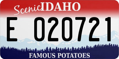 ID license plate E020721