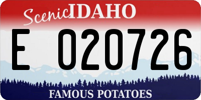 ID license plate E020726