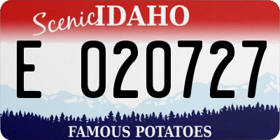 ID license plate E020727