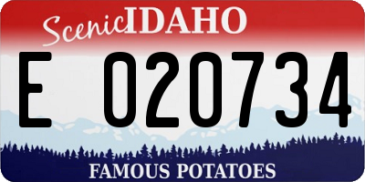 ID license plate E020734