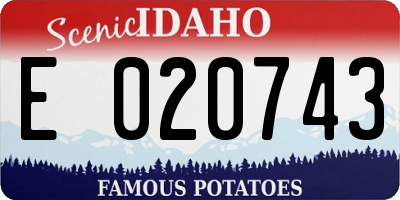 ID license plate E020743