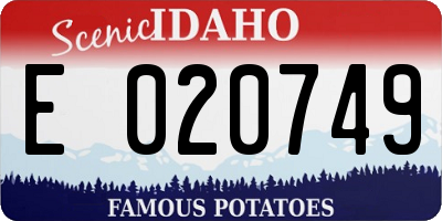 ID license plate E020749