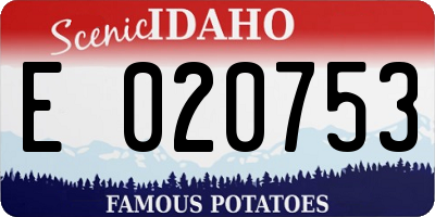 ID license plate E020753