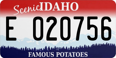 ID license plate E020756