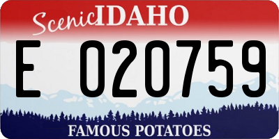 ID license plate E020759