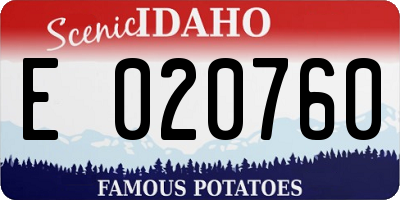 ID license plate E020760