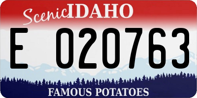 ID license plate E020763