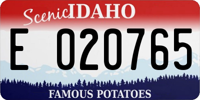 ID license plate E020765