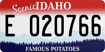 ID license plate E020766