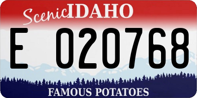 ID license plate E020768