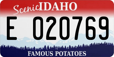 ID license plate E020769